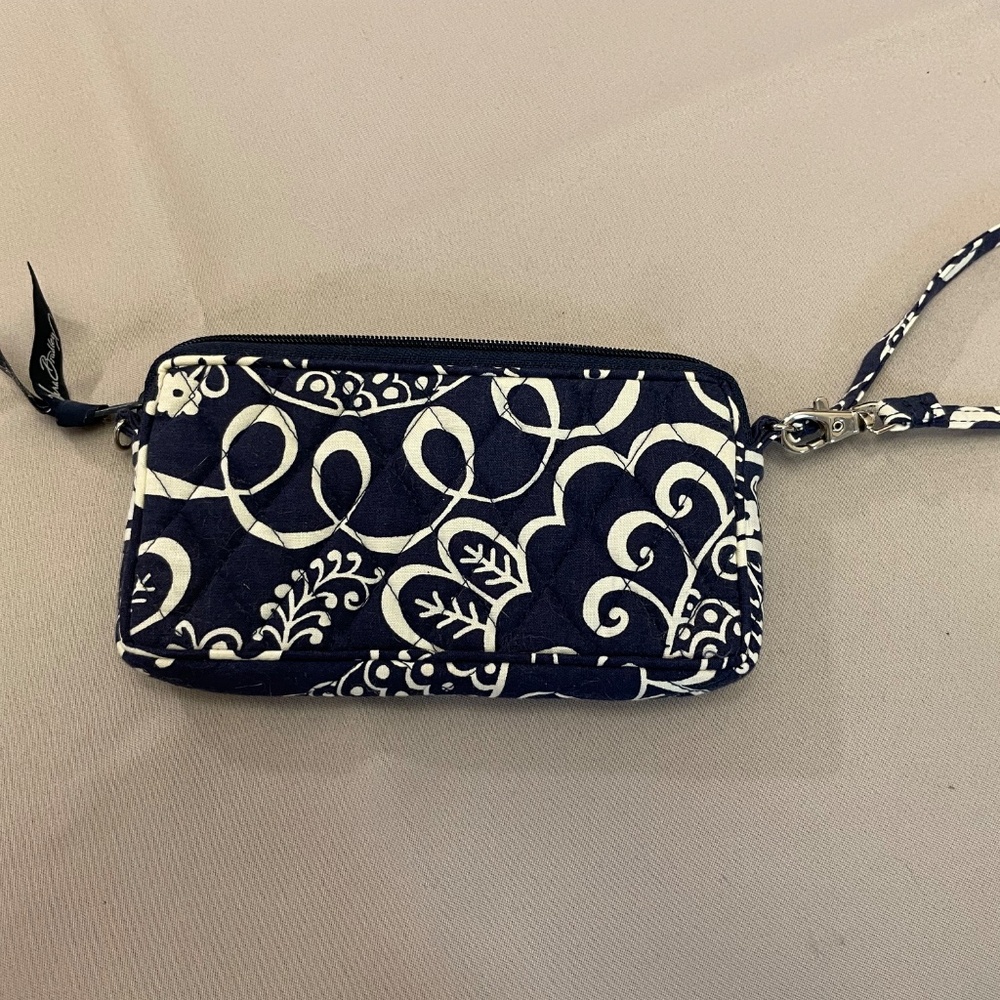 Vera Bradley Navy and White Quilted Wristlet Clutch